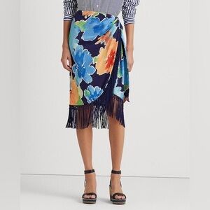 Ralph Lauren Blue Wrap Skirt, Size 2